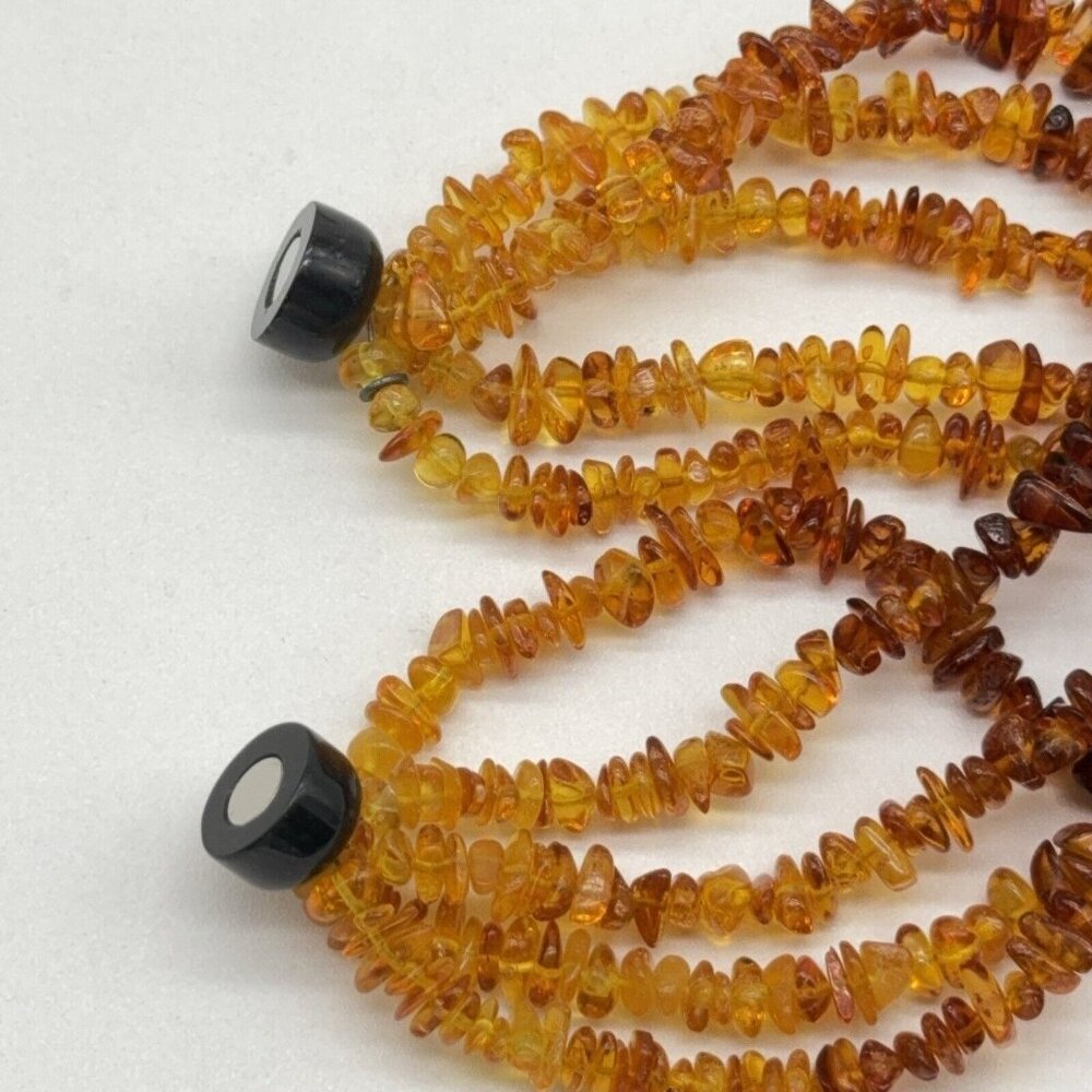 Jay King Bracelet Necklace Set Black Agate Ombre Baltic Amber 4 Strand Faceted - Picture 10 of 12